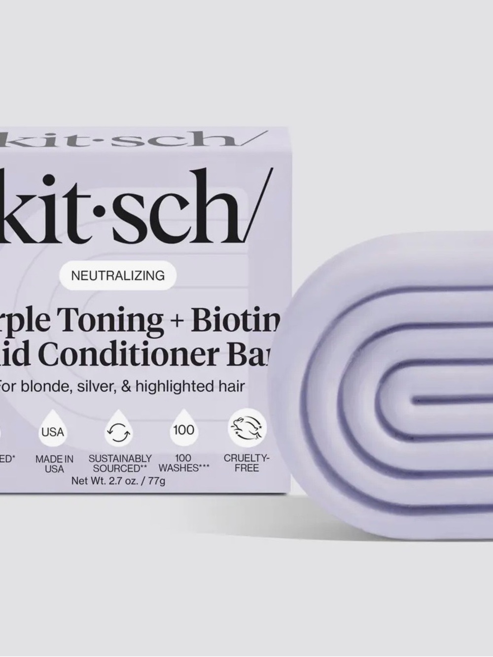 Kitsch Lavender Purple Toning + Biotin Solid Conditioner Bar
